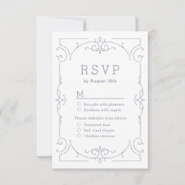 Elegante y gris boda clásica tradicional RSVP