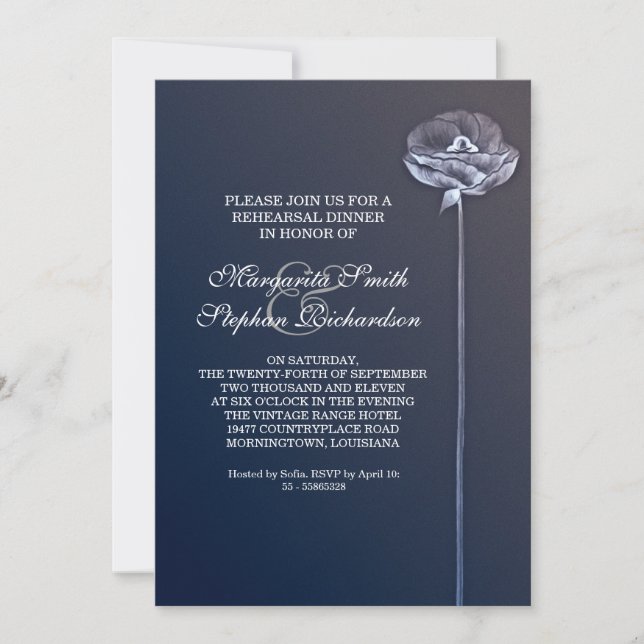 elegante y hermosa invitación a la cena de un ensa (Anverso)
