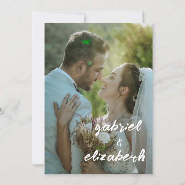 elegante y lujosa invitación a la boda azul (Reverso)