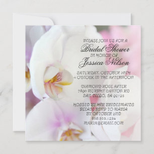 Elegante y lujosa invitación a la orquídea blanca