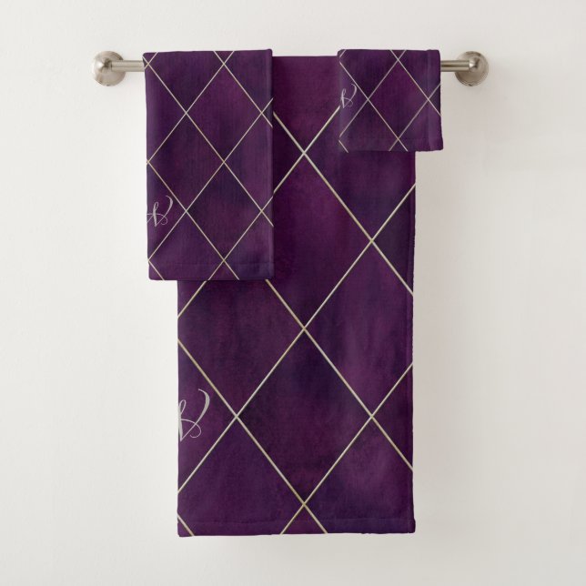 Elegante y lujoso Argyle Deep Purple Beige Gold (In situ)