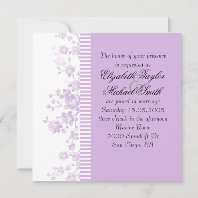 Elegante y lujoso Campeón Púrpura Invitación a la  (Anverso)