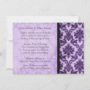 Elegante y lujoso Damask Invitación a la boda Rosa