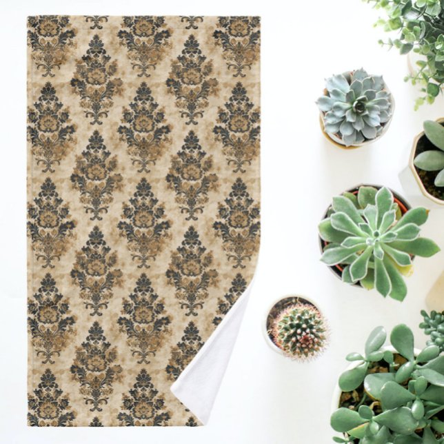 Elegante y lujoso Oro Negro Beige Marfil Damask (Subido por el creador)