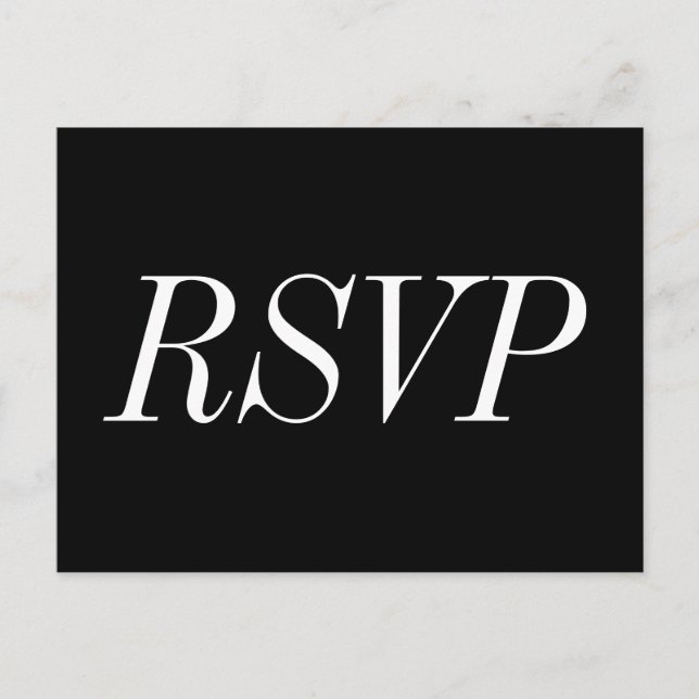 Elegante y lujoso "RSVP" postal (Anverso)