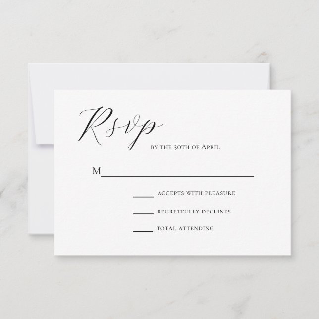 Elegante y Minimalista boda musulmana RSVP (Reverso)