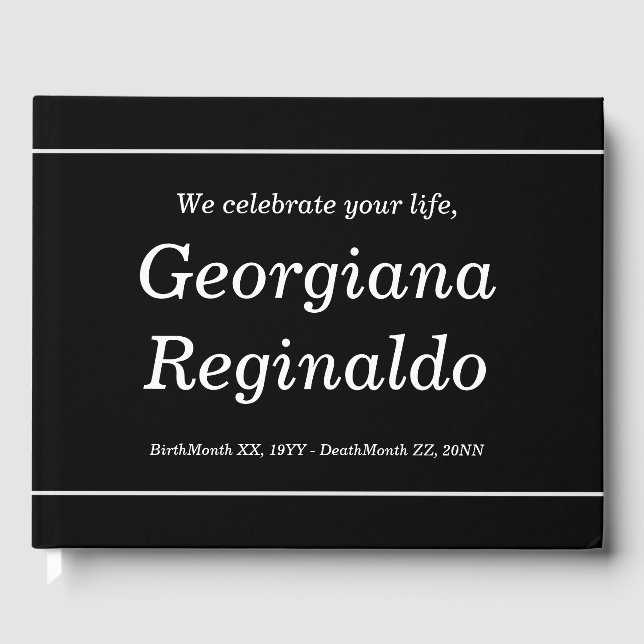 Elegante y minimalista libro de invitados para fun (Anverso)