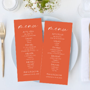 Elegante y minimalista menú de Bodas Verona Sunset