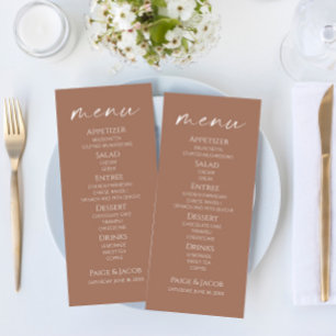 Elegante y minimalista menú de comida Mocha Mousse