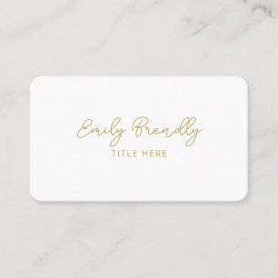 Elegante y minimalista tarjeta de visita blanca de