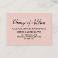 Elegante y mínimo cambio de dirección Tarjeta rosa