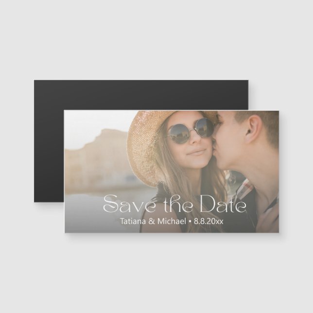 elegante y moderna foto de guión guardar el imán d (Anverso/Reverso)