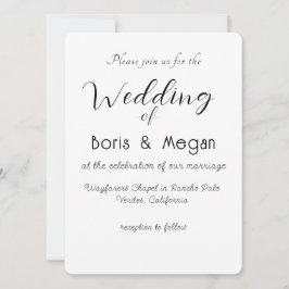 Elegante y moderna invitación a la boda