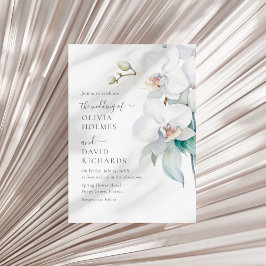 Elegante y moderna invitación a la boda con orquíd