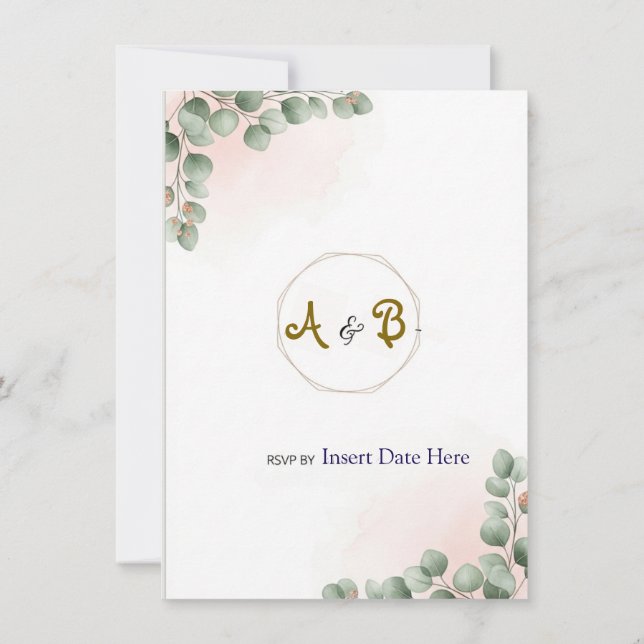 Elegante y moderna invitación a la boda de lujo |  (Reverso)