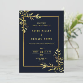 Elegante y moderna invitación a la Boda de Oro de 