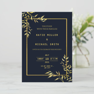 Elegante y moderna invitación a la Boda de Oro de