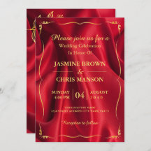 Elegante Y Moderna Invitación A La Boda De Oro Y R