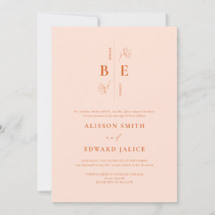 Elegante y moderna invitación a la boda de Peach F
