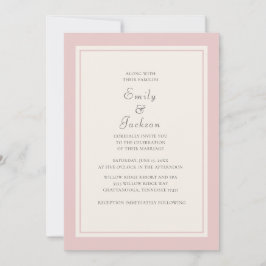 Elegante y moderna invitación a la boda en Crema R