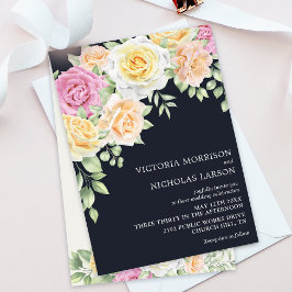 Elegante y moderna invitación a la boda floral osc