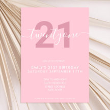 Elegante y moderna invitación a los 21 años