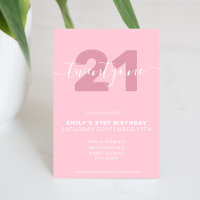Elegante y moderna invitación a los 21 años