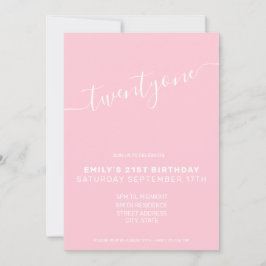 Elegante y moderna invitación a los 21 años