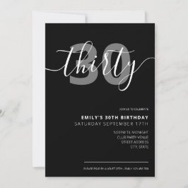 Elegante y moderna invitación a los 30 años
