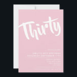 Elegante y moderna invitación de cumpleaños 30 col<br><div class="desc">Invitación de cumpleaños 30 del Pastel Pink Moderno. Minimalista diseño de plantilla de invitación para 30 años con un elegante tipo de letra de guión caligráfico.</div>