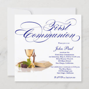 Elegante y moderna Primera Invitación de la comuni
