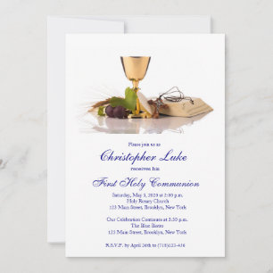 Elegante y moderna Primera Invitación de la comuni