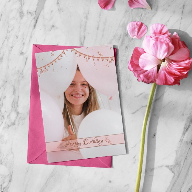 Elegante y moderna tarjeta de cumpleaños con foto  (Subido por el creador)