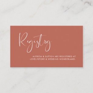 Elegante y moderna tarjeta de registro de bodas de