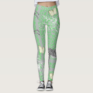 Elegante y moderno Boho Ecléctico Green Leggings