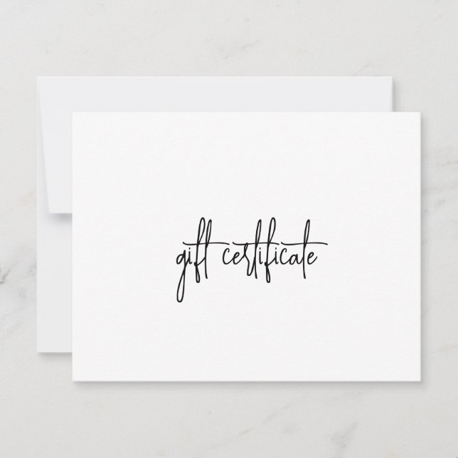 Elegante y moderno certificado de regalo para empr (Anverso)