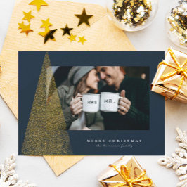 Elegante y moderno falso oro árbol de Navidad una