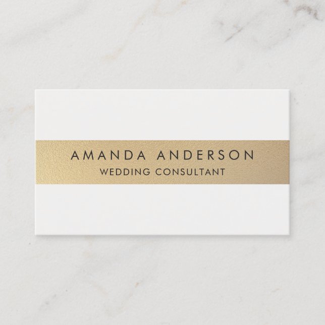 Elegante y moderno Faux Gold | Tarjeta de presenta (Anverso)
