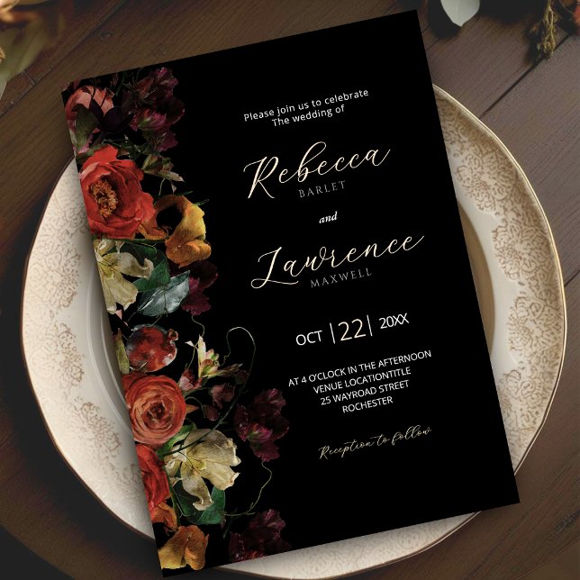 Elegante y moderno flor de luna de miel Invitación (Subido por el creador)