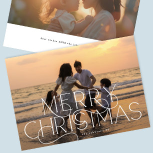 Elegante y Moderno Foto FELIZ NAVIDAD RIZADO