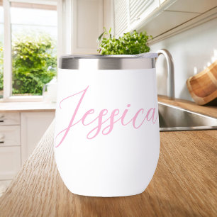 Elegante y moderno guión rosado nombre personaliza