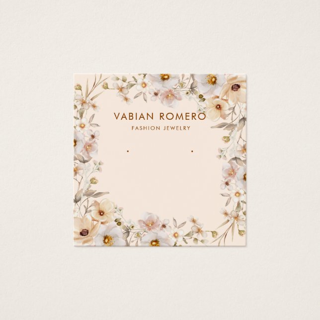 Elegante y moderno Joyería Floral Tarjeta de visua (Anverso)