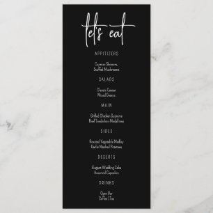 Elegante y moderno menú Boda de nombres personaliz