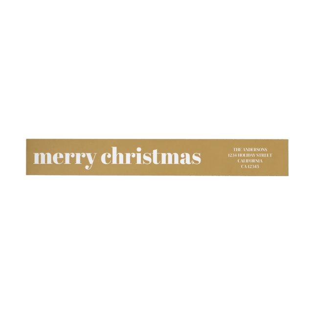 Elegante y moderno Mustard Gold Merry Christmas (Individual)