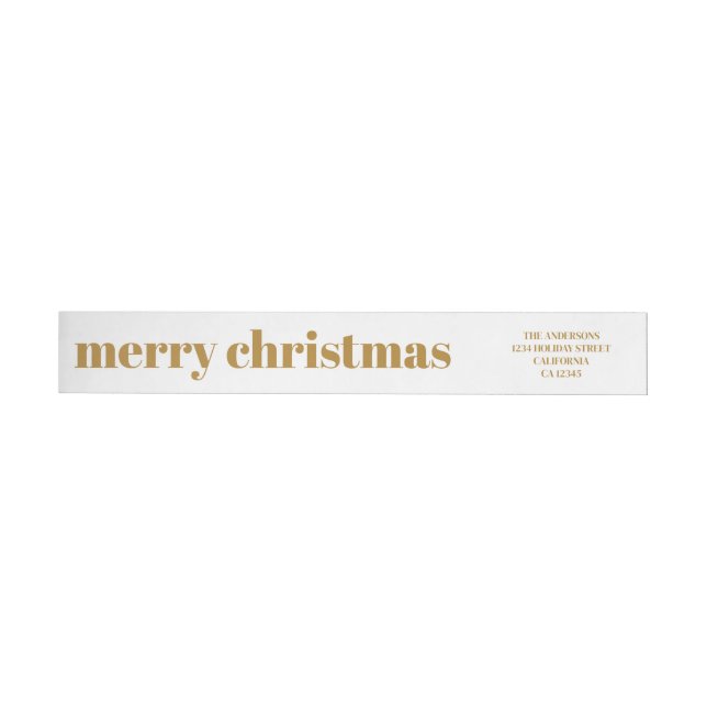 Elegante y moderno Mustard Gold Merry Christmas (Individual)