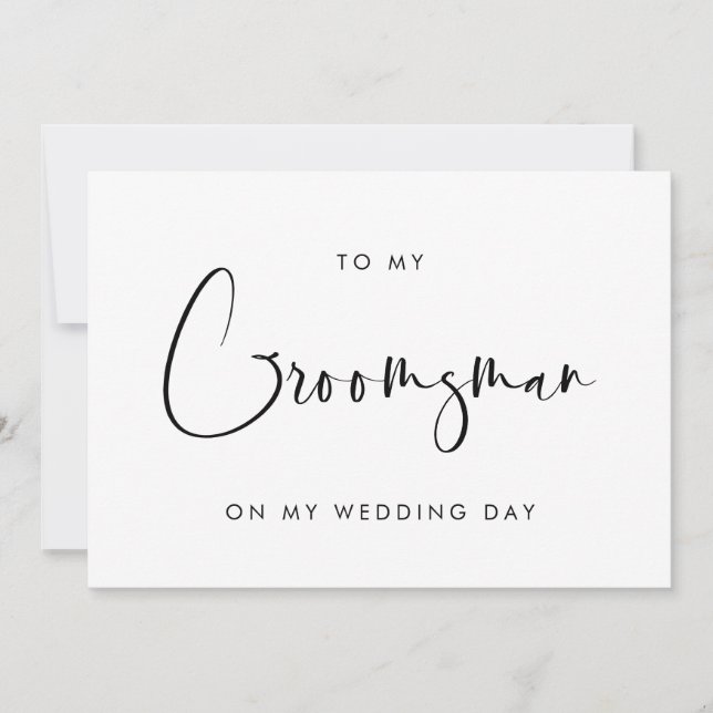 Elegante y moderno para mi tarjeta de boda Groomsm (Anverso)