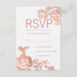 Elegante y moderno Rosa de tarjetas RSVP con flore