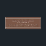 Elegante y moderno sitio web RSVP \ Tarjeta de reg<br><div class="desc">Añade cualquier información adicional con esta elegante tarjeta pequeña. Ideal para los detalles de Website o email RSVP, o cualquier otro mensaje corto que te guste como tienda de regalos, dirección de recepción... ... Resto, color marrón terracota con texto y franjas finas en blanco. Parte de nuestro boda "Earth Tones...</div>