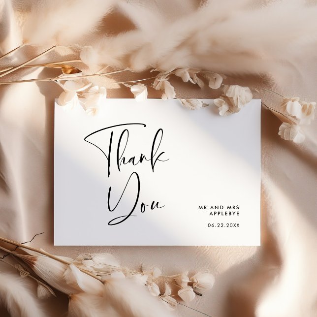 Elegante y moderno tarjeta de agradecimiento boda (Subido por el creador)