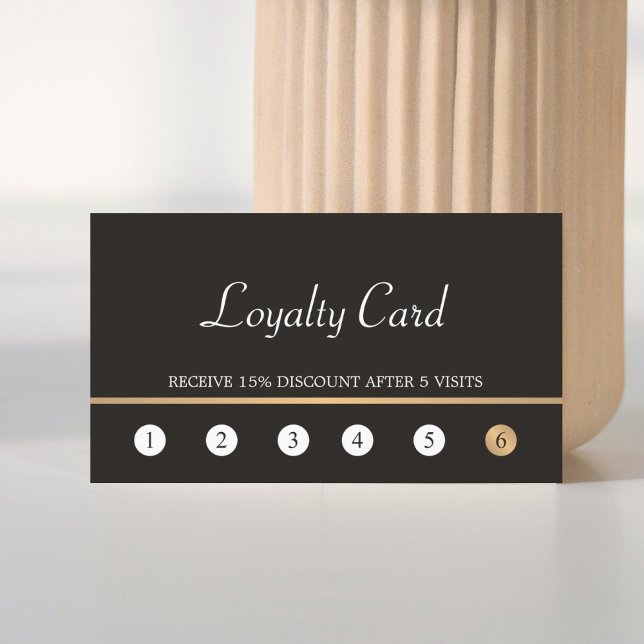 Elegante y moderno Tarjeta de Lealtad Oscura Faux  (Subido por el creador)